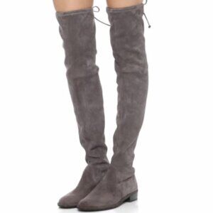 Stuart Weitzman Lowland Over the Knee Suede Boot Grey Size 11